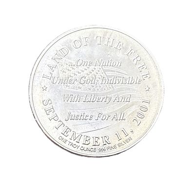 9/11 Memorial Ground Zero Firefighters Raising Flag 1oz Pure Silver Round