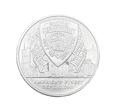 2001 New York Police Department NYPD 9/11 Memorial 1 oz Silver Round