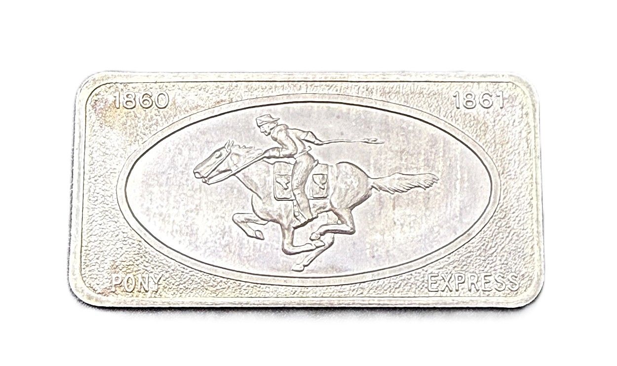 Patrick Mint San Francisco Pony Express 1 Troy Ounce .999 Fine Silver Art Bar