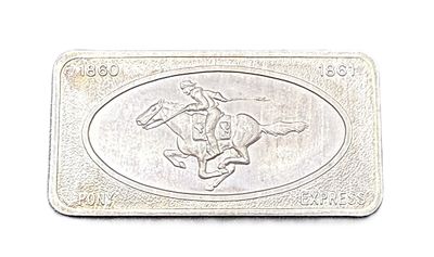 Patrick Mint San Francisco Pony Express 1 Troy Ounce .999 Fine Silver Art Bar