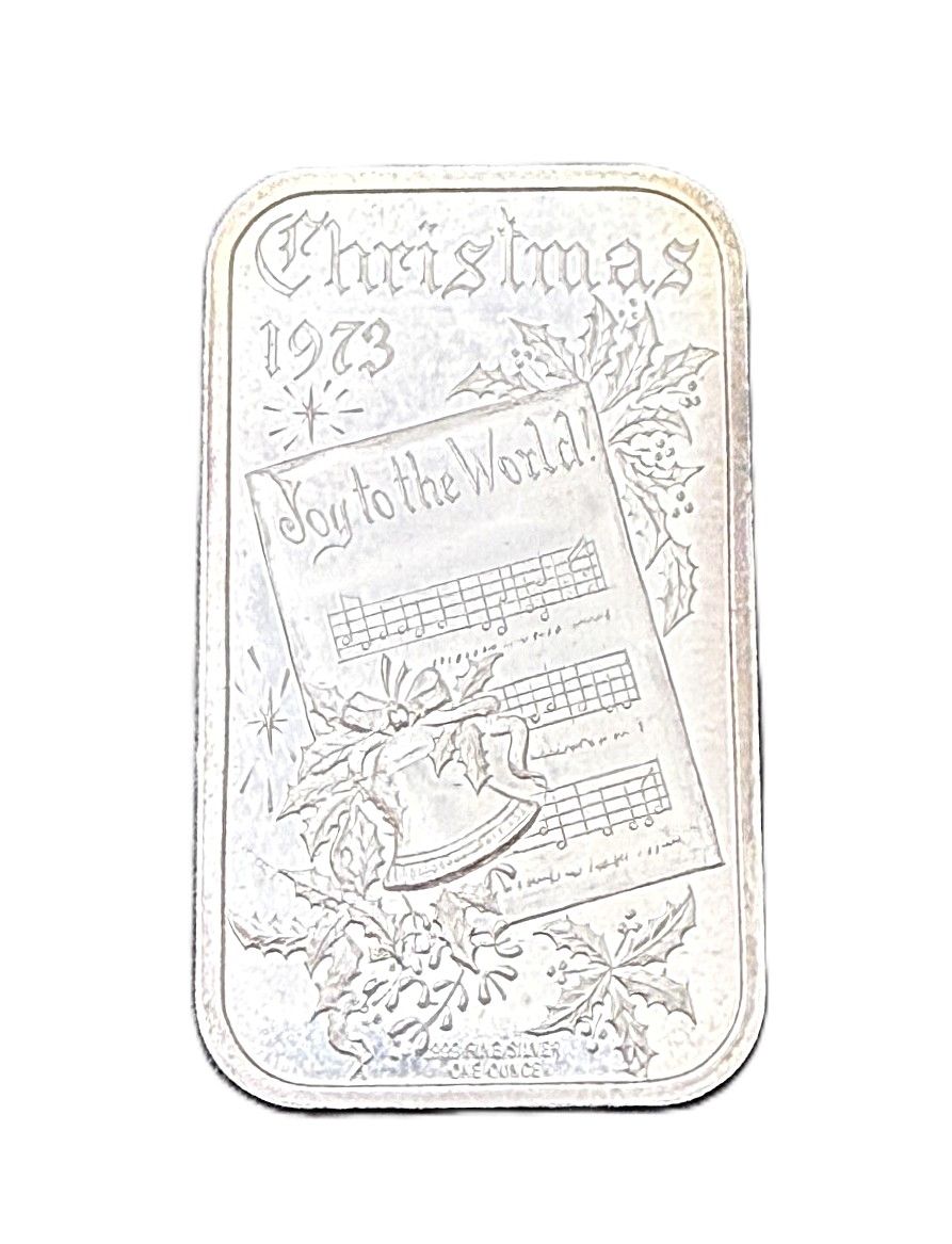 1973 Madison Mint Christmas Joy to the World 1 oz Silver Bar
