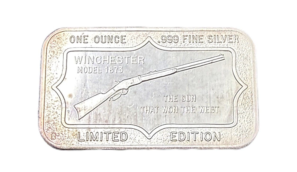 Vintage Winchester Model 1873 The Gun That Won The West 1 oz Silver Bar