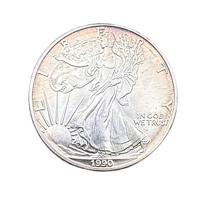 1990 American Silver Eagle 1 oz with Elegant Perimeter Toning