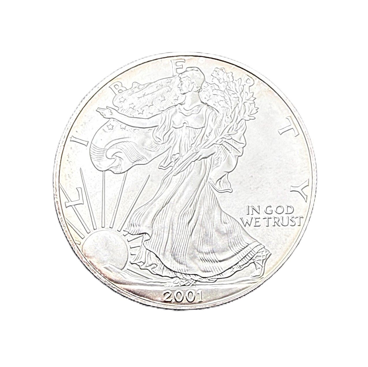 2001 1 oz American Silver Eagle Toned Uncirculated