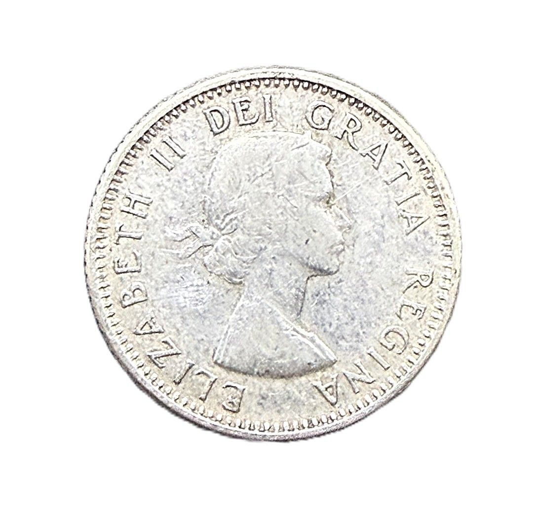 1959 Canada Silver 10 Cents Elizabeth II Bluenose Schooner Dime