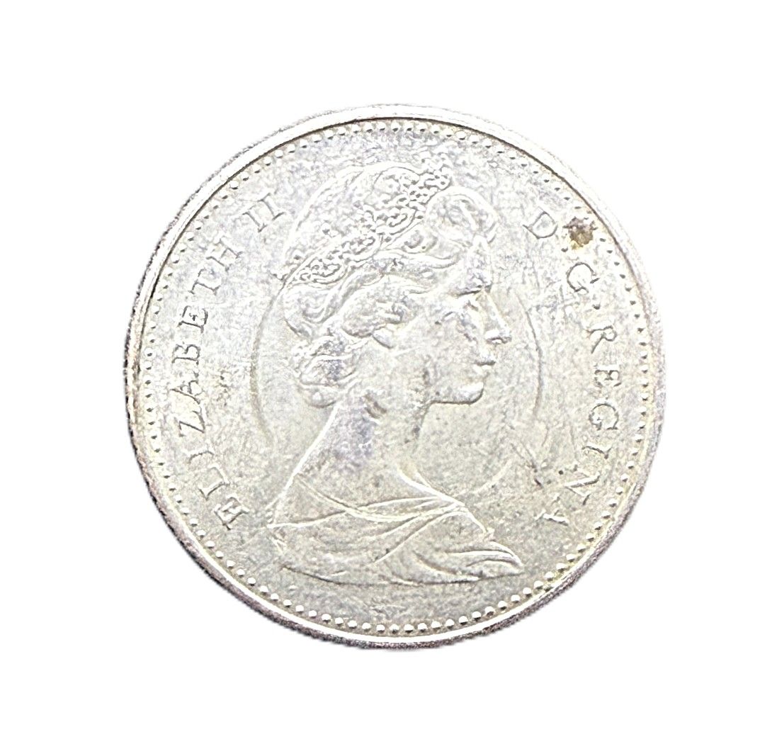 1968 Canadian 10 Cent Silver Dime Bluenose Schooner