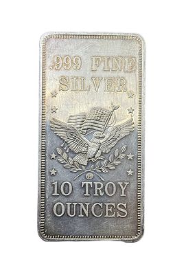 APM American Precious Metals Eagle &amp; Flag 10 oz Silver Bar