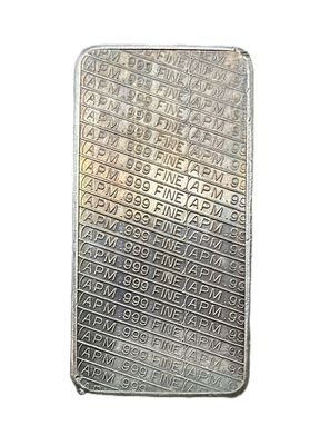 APM American Precious Metals Eagle &amp; Flag 10 oz Silver Bar