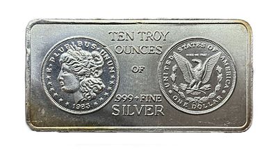 South East Refining 10 oz Silver Bar Morgan Dollar Design