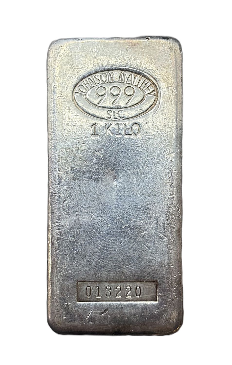 Johnson Matthey Salt Lake City (SLC) 1 Kilo Poured Silver Bullion Bar