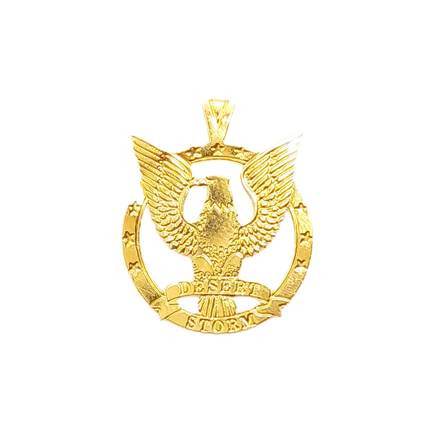 14k Gold Desert Storm Eagle Charm
