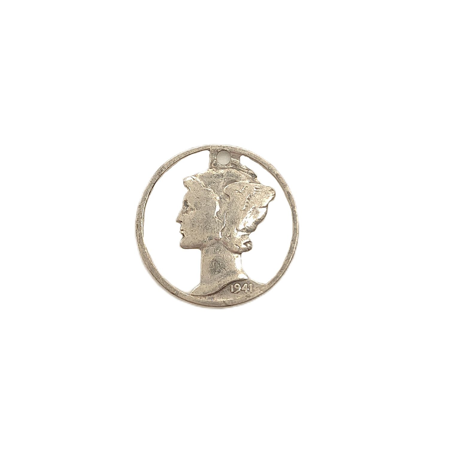 Silver Cut-Out Mercury Dime Charm