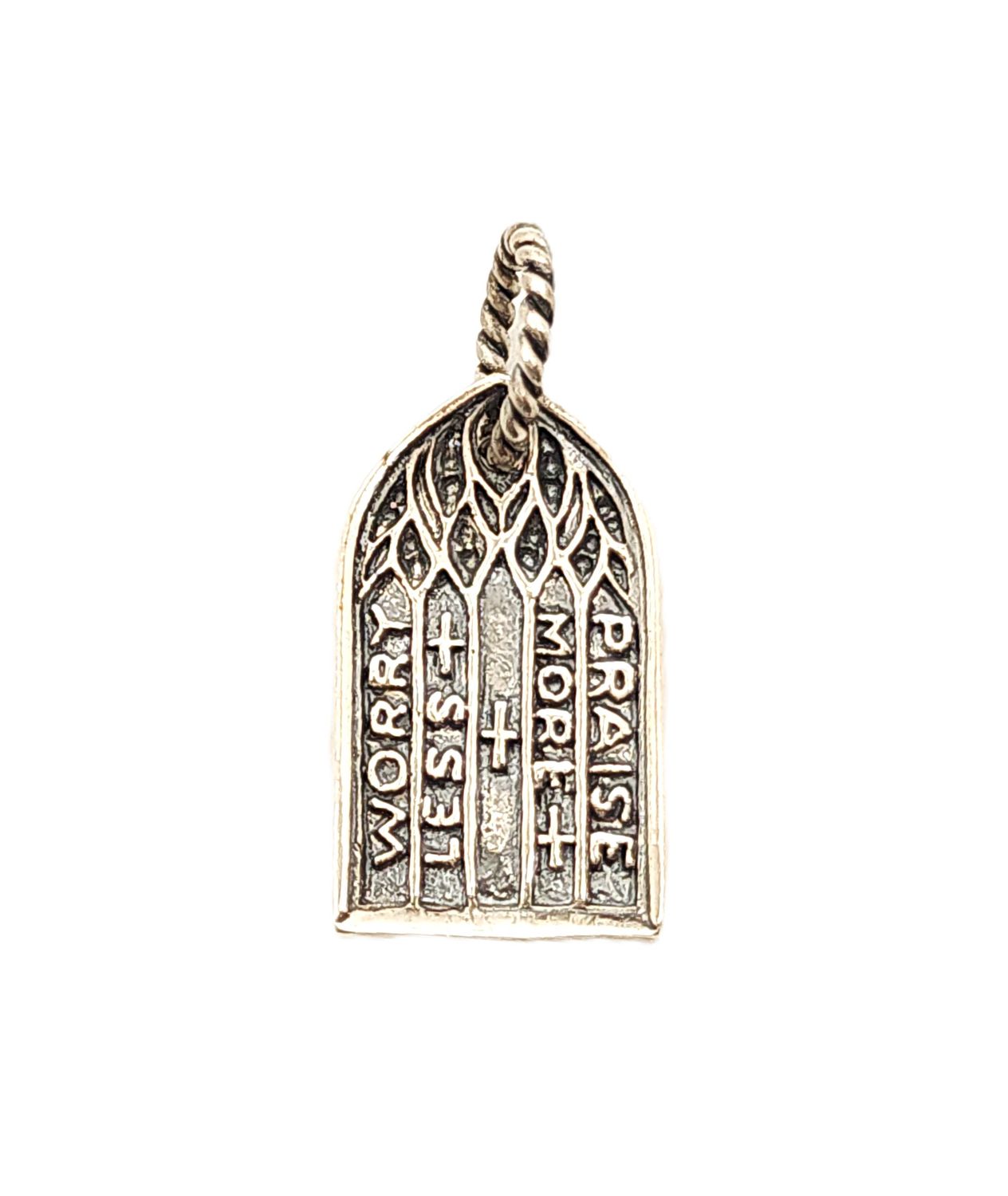 Sterling Silver Praise More Worry Less Charm