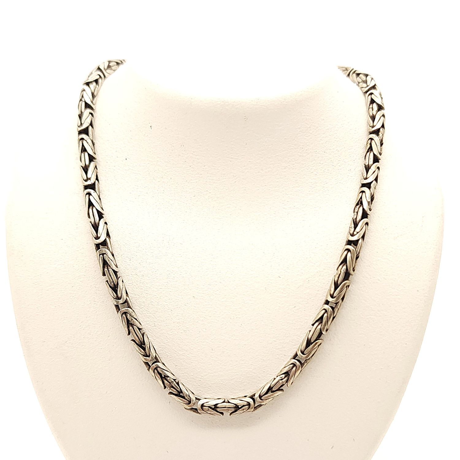 Sterling Silver Byzantine Necklace- Size: 19" X 3.33mm