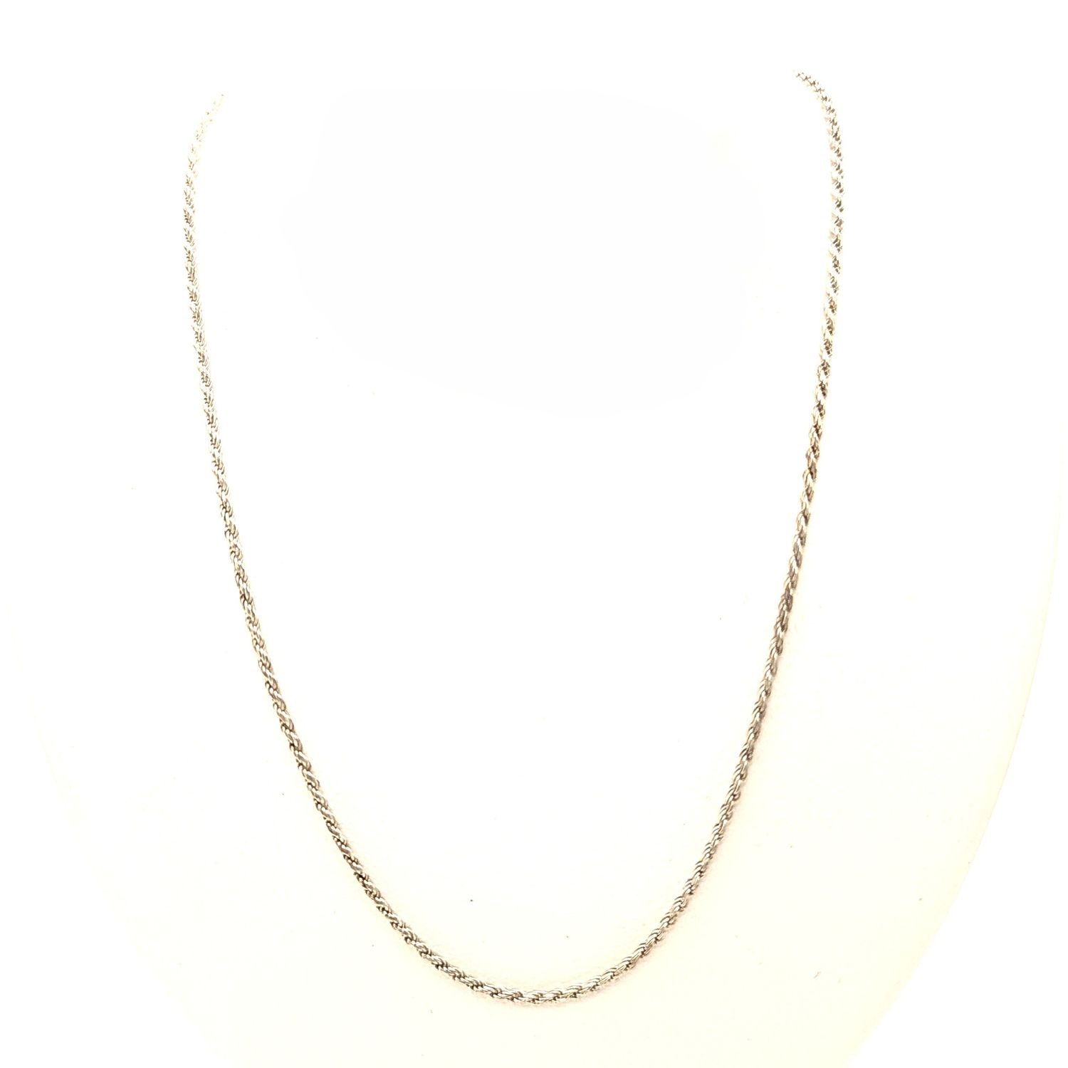 Sterling Silver Rope Necklace- Size: 24" X 1mm