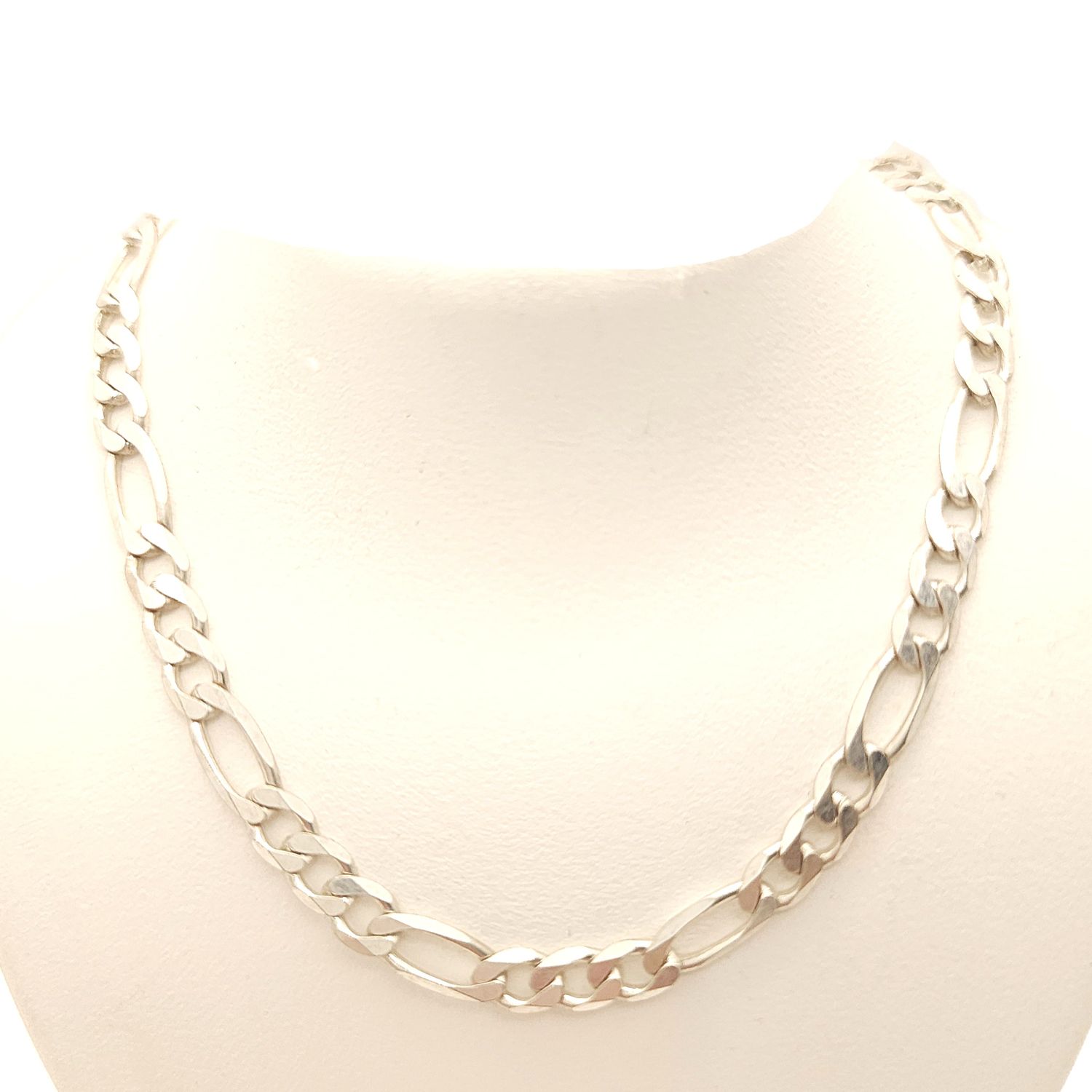 Sterling Silver Solid Figaro Necklace- Size: 24" X 4.75mm