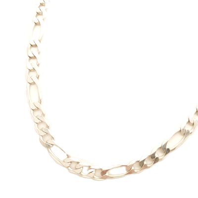 Sterling Silver Solid Figaro Necklace- Size: 24" X 4.75mm