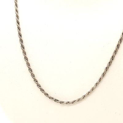 Sterling Silver Rope Necklace- Size: 24" X 1.75mm
