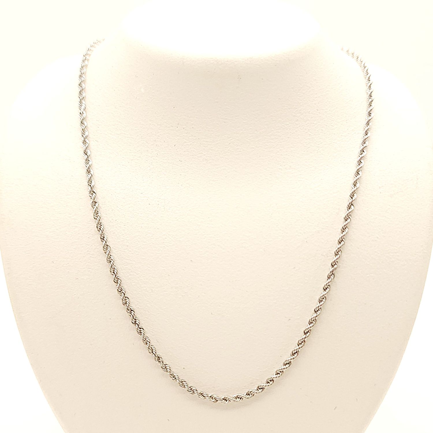Sterling Silver Rope Necklace- Size: 20" X 1.6mm