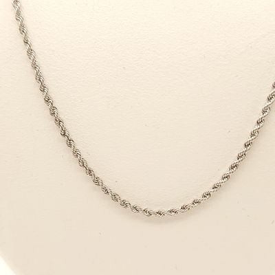 Sterling Silver Rope Necklace- Size: 20" X 1.6mm
