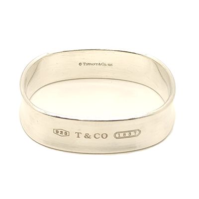 Sterling Silver Vintage T&amp;Co Wide Square Cushion Bangle Bracelet