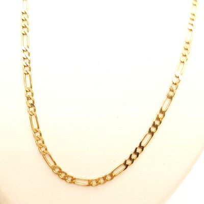 10k Gold Figaro Necklace- Size: 20" X 2.6mm