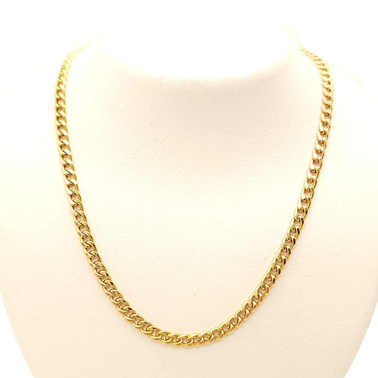 10k Gold Curb Necklace- Size: 22" X 3mm