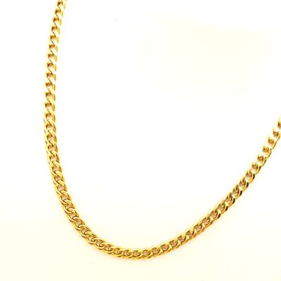 10k Gold Curb Necklace- Size: 22" X 3mm