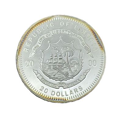 2000 Republic of Liberia $20 Civil War Bombardment of Fort Sumter Silver Proof Coin