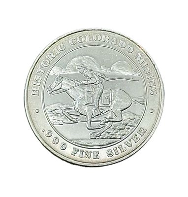 Colorado Mining Central City Pony Express Silver Round
