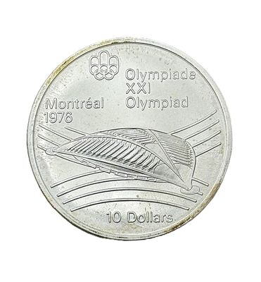 1976 Canada $10 Montreal Olympics Velodrome Silver Coin