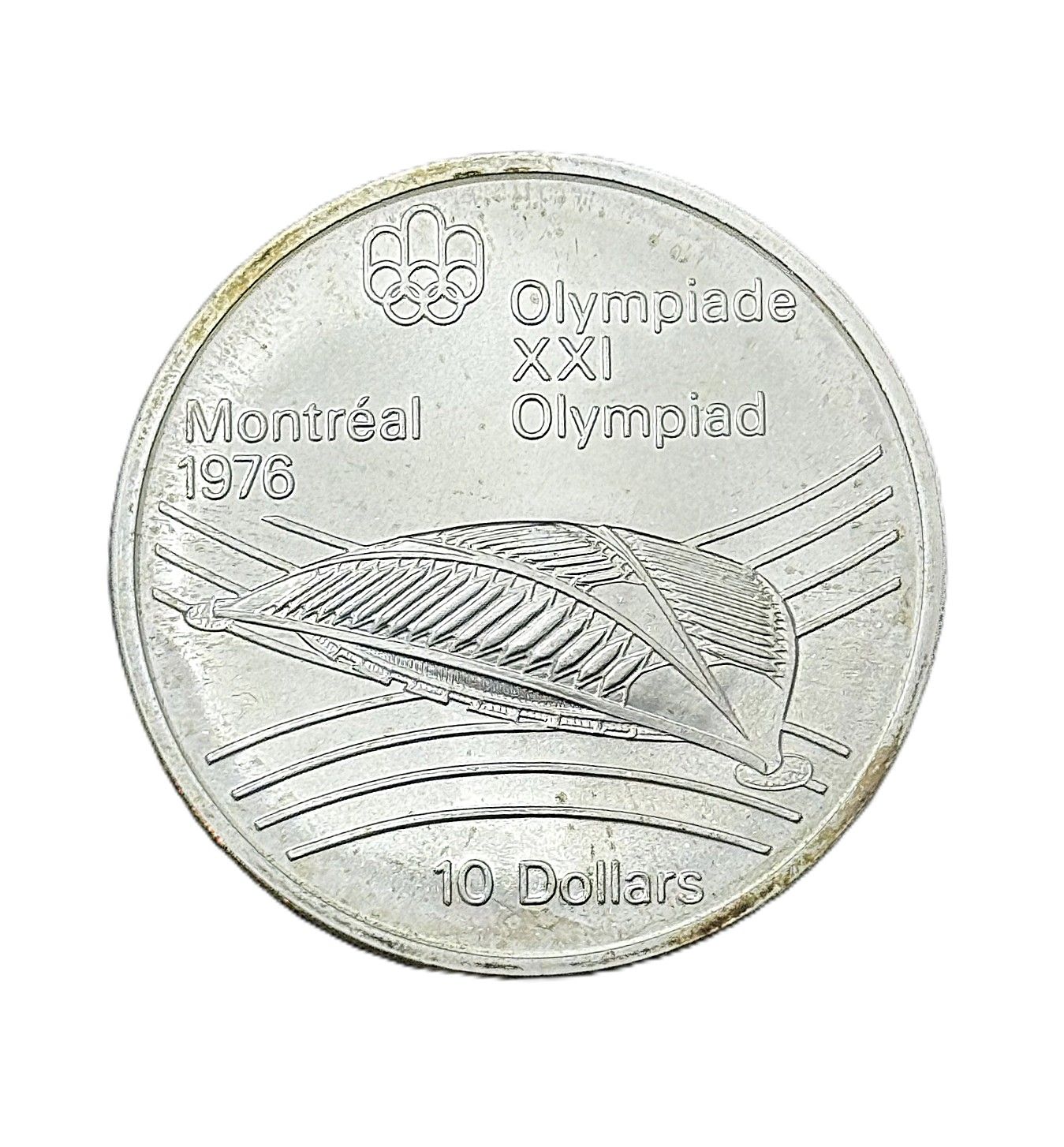 1976 Canada $10 Montreal Olympics Velodrome Silver Coin