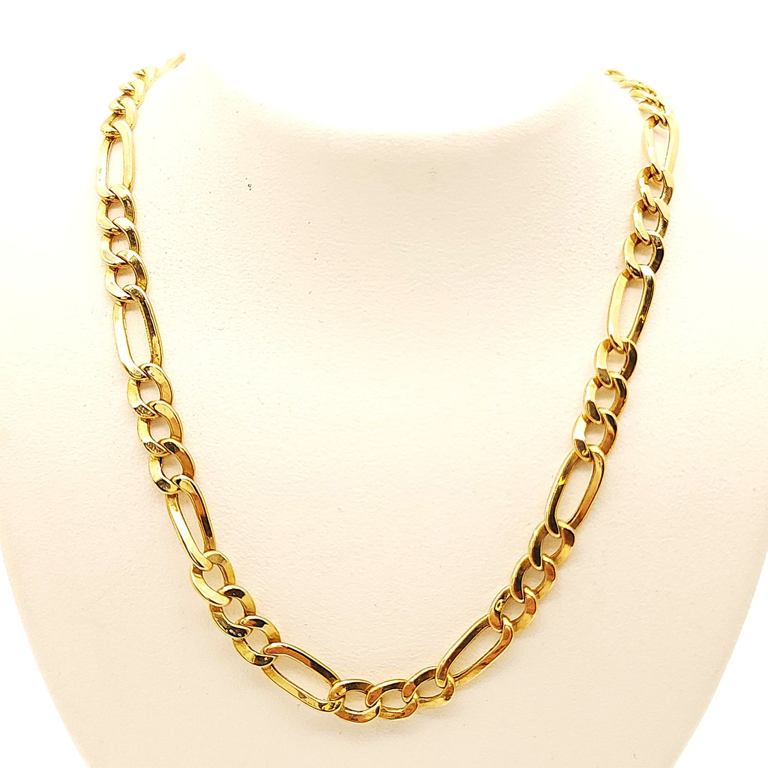 18k Gold Figaro Necklace- Size: 25" X 4.8mm