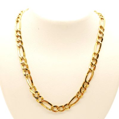 18k Gold Figaro Necklace- Size: 25" X 4.8mm