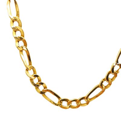 18k Gold Figaro Necklace- Size: 25" X 4.8mm