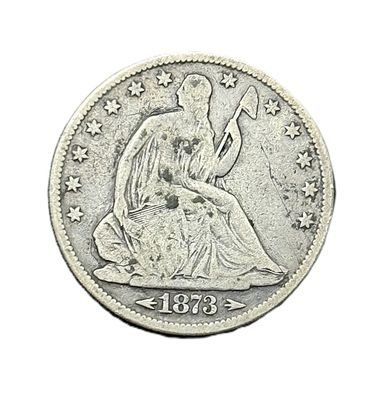 1873 Seated Liberty Silver Half Dollar with Arrows