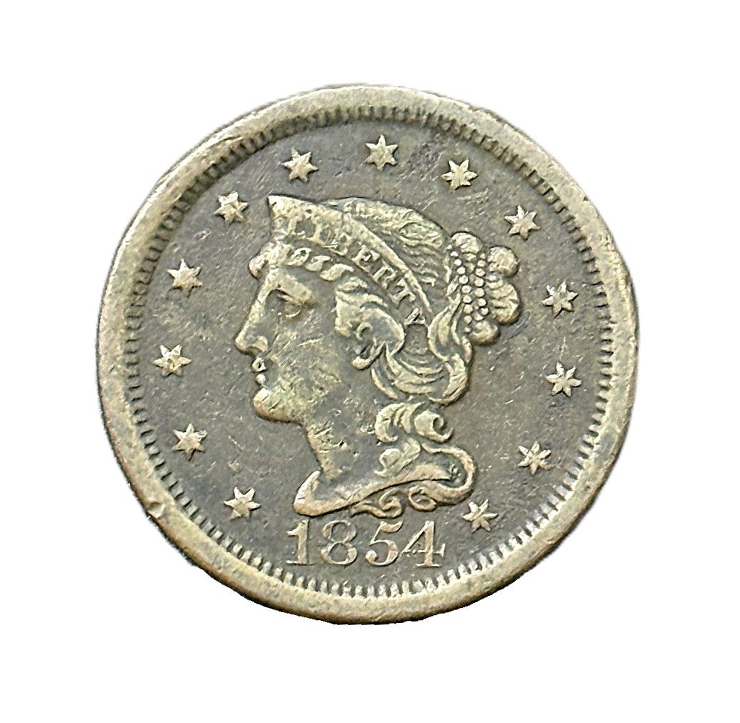1854 Braided Hair Large Cent