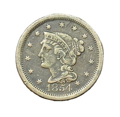 1854 Braided Hair Large Cent