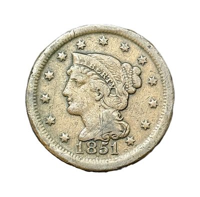 1851 Braided Hair Large Cent