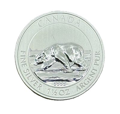 2013 Canada $8 Polar Bear 1.5 oz Silver Bullion BU
