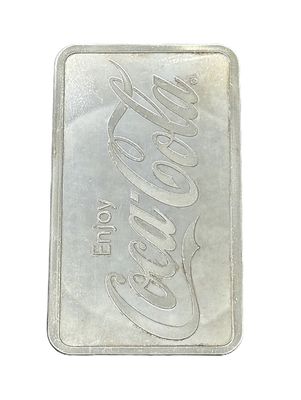 10 oz Coca-Cola- "I'd Like to Buy the World a Coke" Slogan- Silver Bar .999 Fine