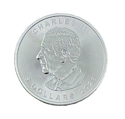 2026 Canada $5 Silver Maple Leaf Coin King Charles III First Royal Issue BU