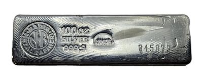 Nadir Metal Rafineri 100 oz Pure Silver Cast Bullion Bar