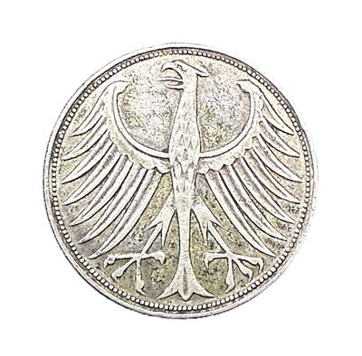 1951-J Germany 5 Deutsche Mark Silver Coin