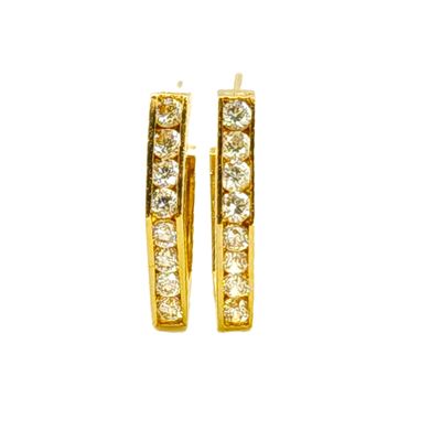 14k Gold Hexagon Hoop- Size: 7/10"