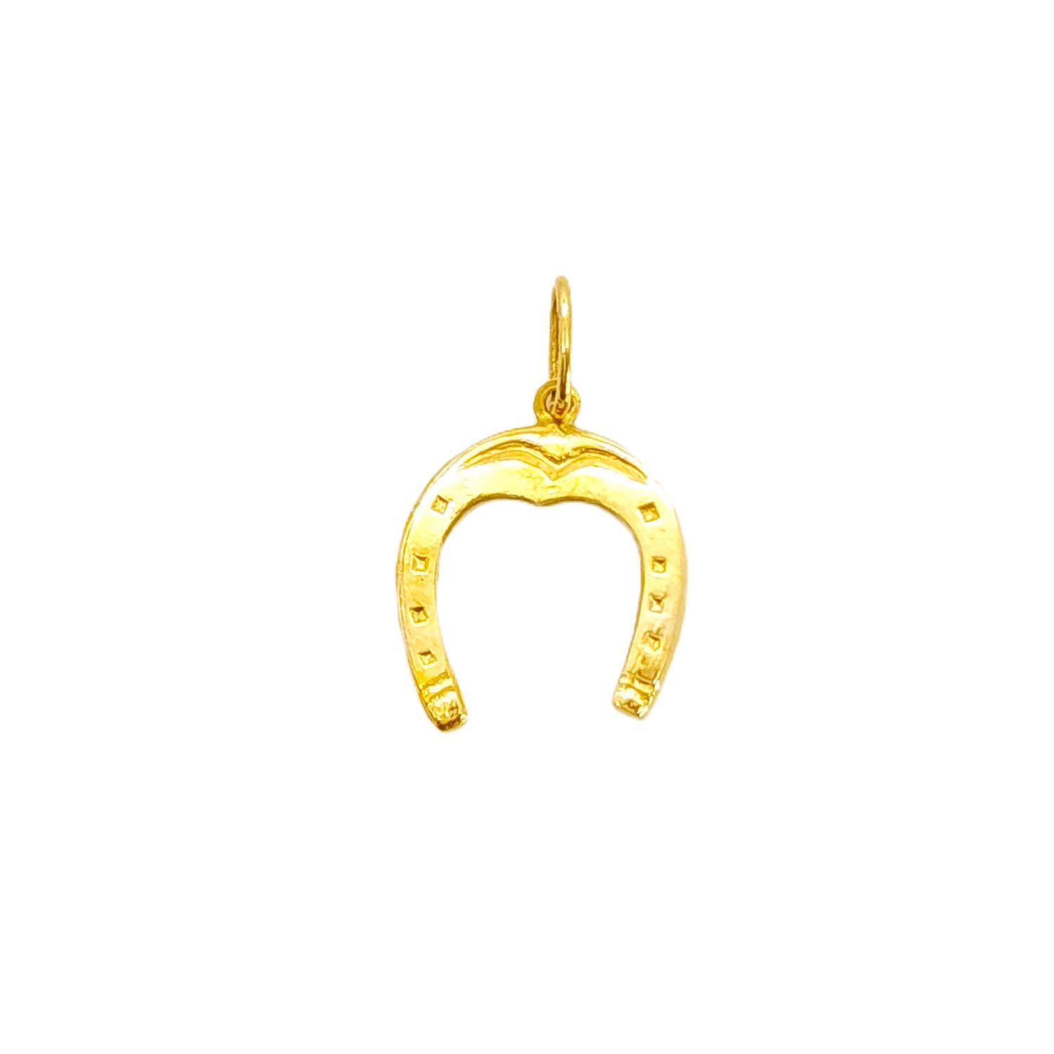 14k Gold Horseshoe Charm- 1/2"