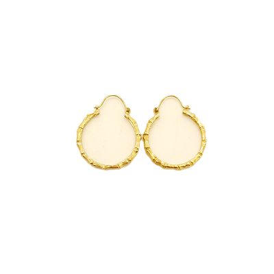 14k Gold Bamboo Hoop- 1"