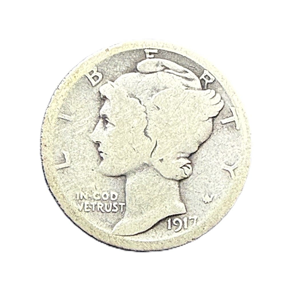 1917-D Winged Liberty Head Mercury Silver Dime