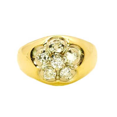 14k Gold Belcher Diamond Ring- Size: 11.5