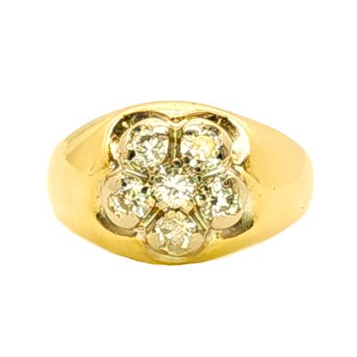 14k Gold Belcher Diamond Ring- Size: 11.5
